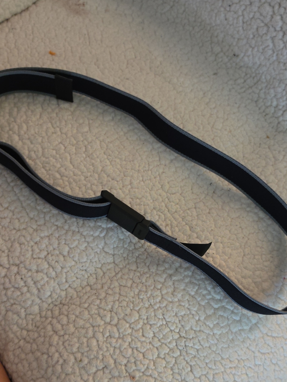 groove Black and Gray Reflective Trim Elastic Belt